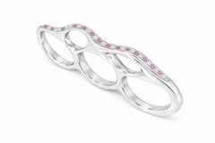 Rose Warrior Ring in Silver with Sapphires & Diamonds by Moncomble Paris