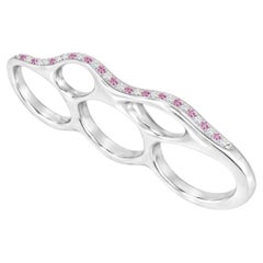 Rose Warrior Ring in Silver with Sapphires & Diamonds by Moncomble Paris