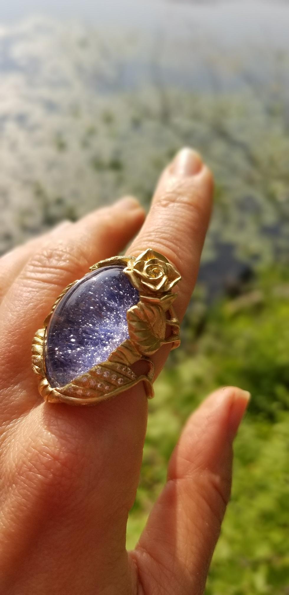 Cabochon Rose Water Ring For Sale