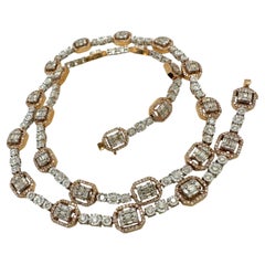 Rose & White Gold Diamond Necklace