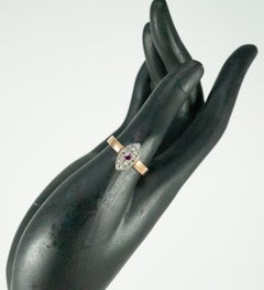 Rose White Gold Ruby Diamond Ring