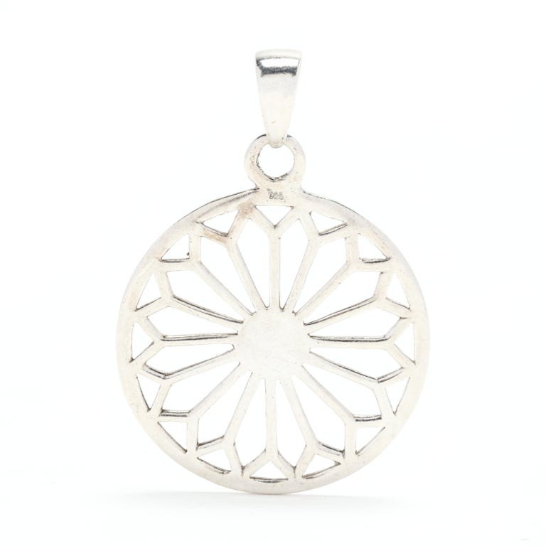 Rose Window Pendant, Sterling Silver, Cathedral Window Pendant For Sale ...