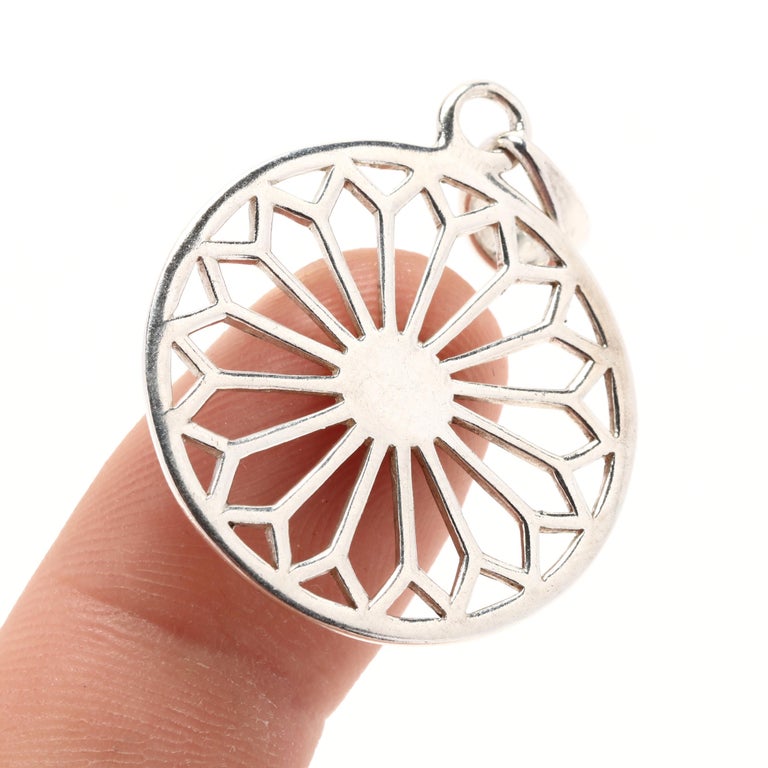 Rose Window Pendant, Sterling Silver, Cathedral Window Pendant For Sale ...