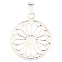 Pendentif de fenêtre rose, argent sterling, pendentif de fenêtre cathédrale