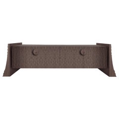 Contemporary Chinoiserie Walnut Wood Dresser