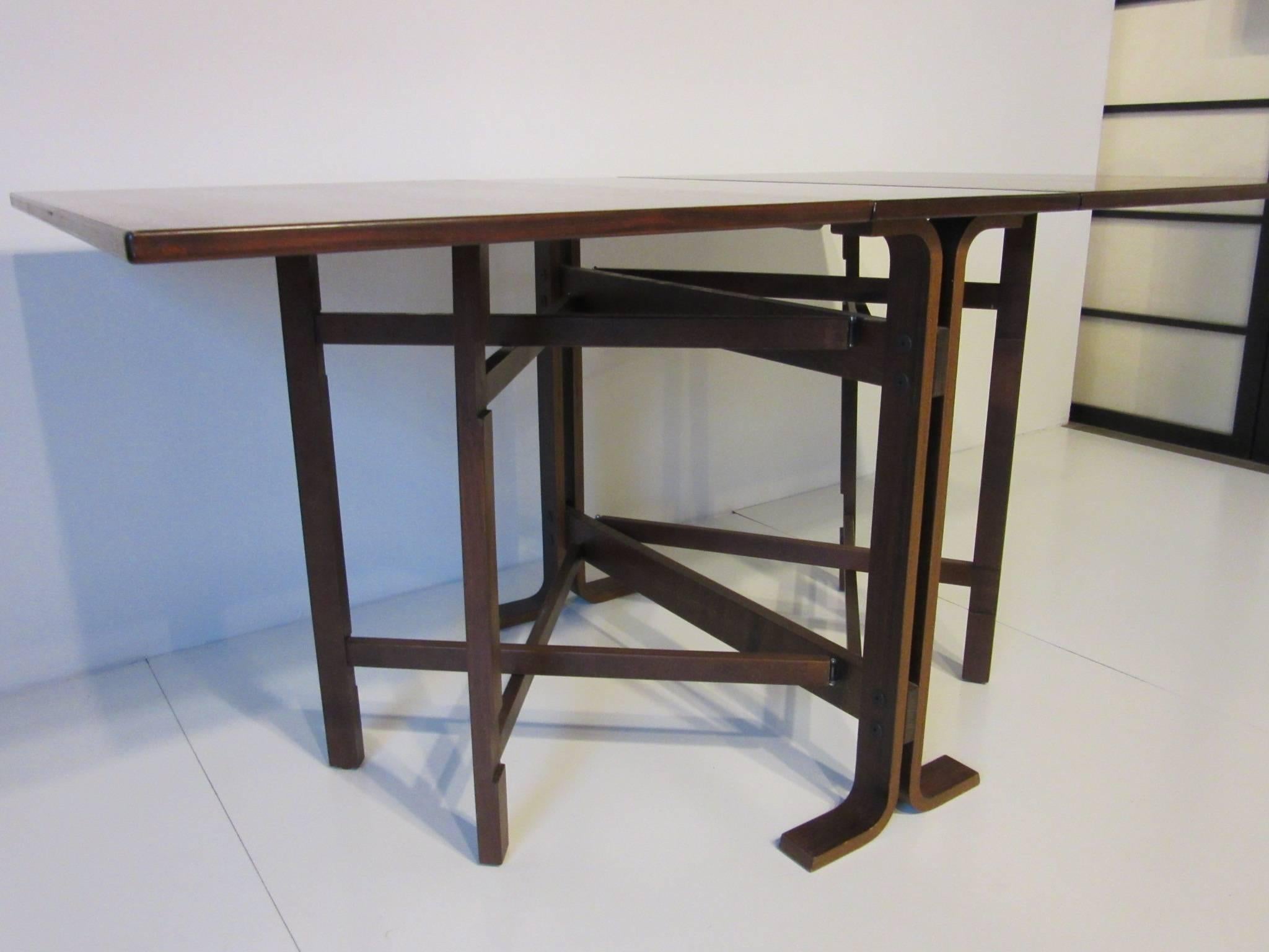 Rosewood Rose Wood Gate Leg Dining Table in the Style of Danish Modern