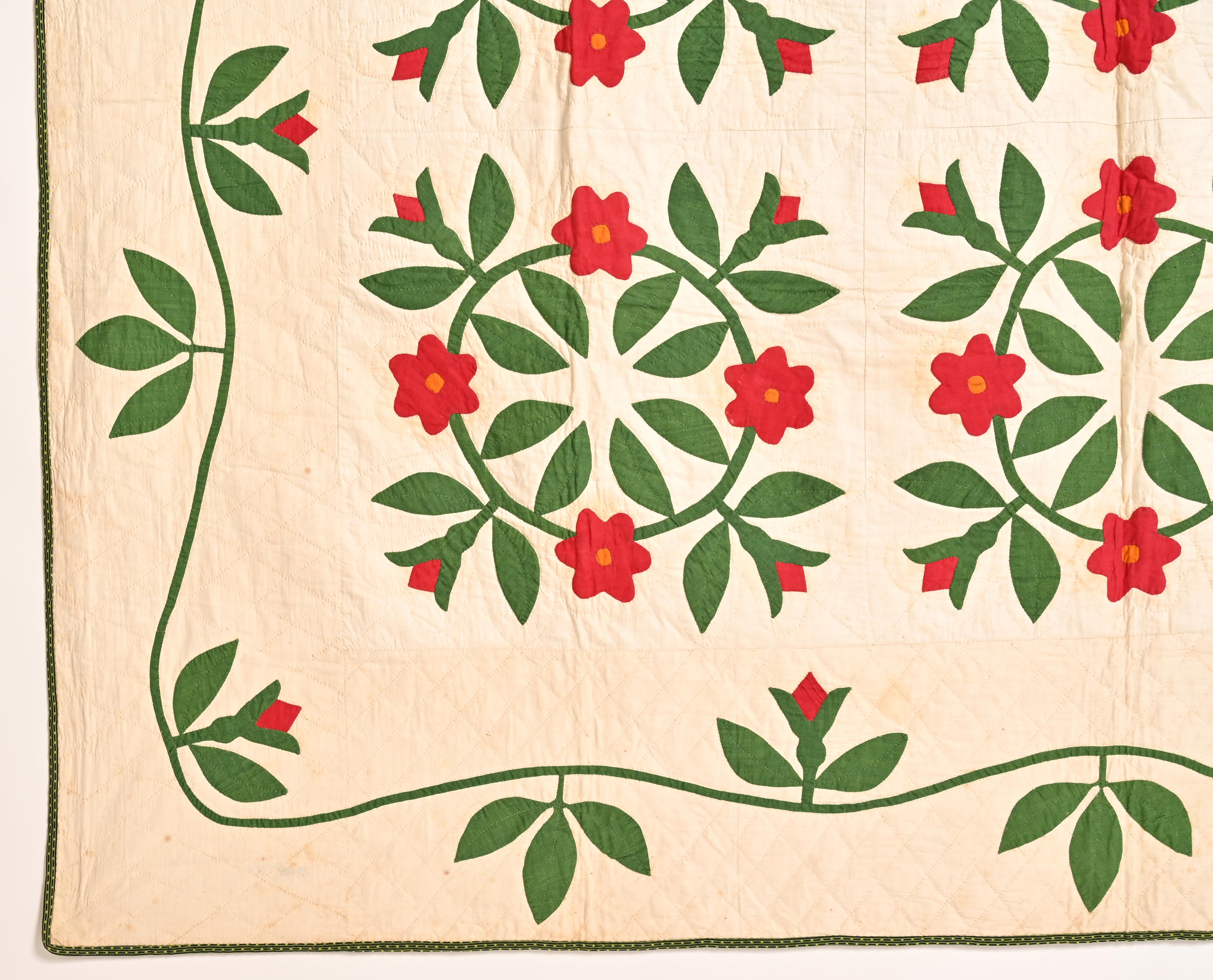 Country Rose Wreaths Quilt For Sale