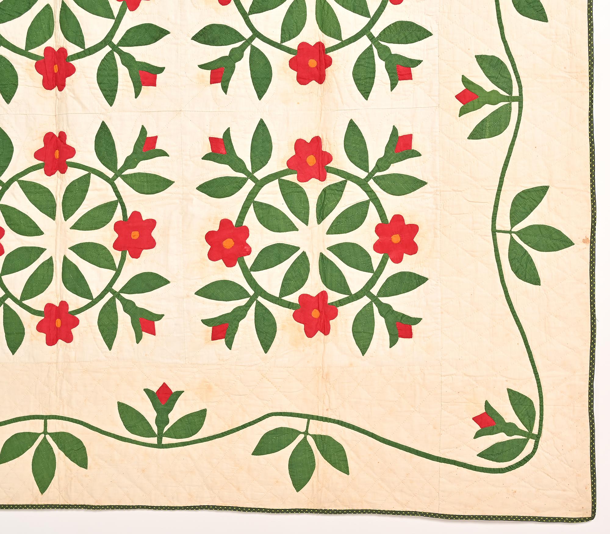 American Rose Wreaths Quilt For Sale