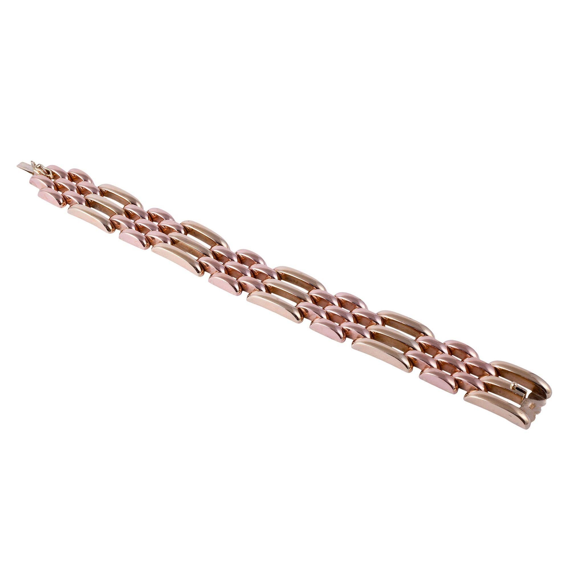 Rose & Yellow Gold Bracelet In Good Condition For Sale In Solvang, CA