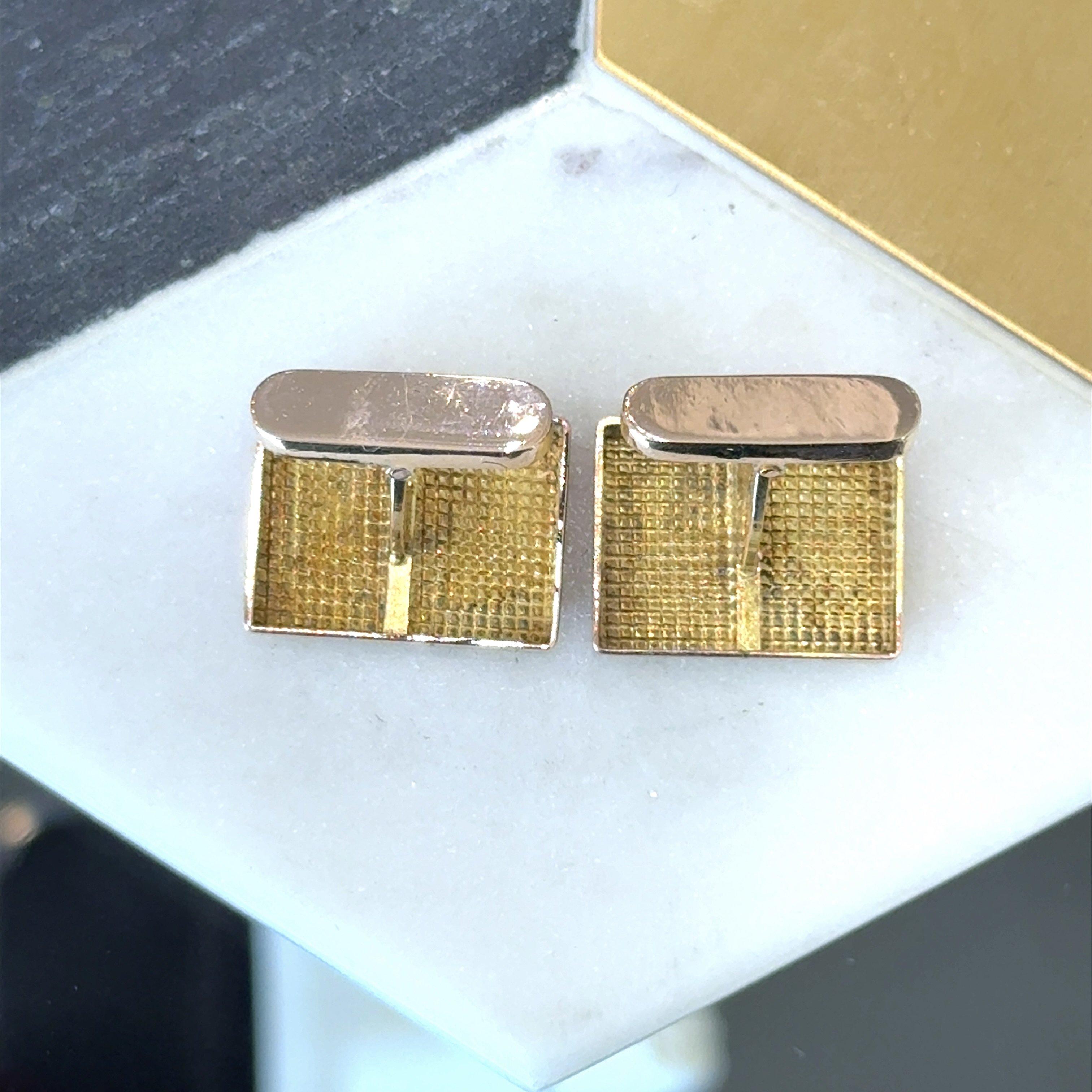 Rose & Gelbgold Retro Era 1940's Gold Manschettenknöpfe im Zustand „Gut“ im Angebot in Los Angeles, CA