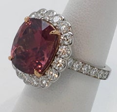 Rose Zircon and Diamond Ring