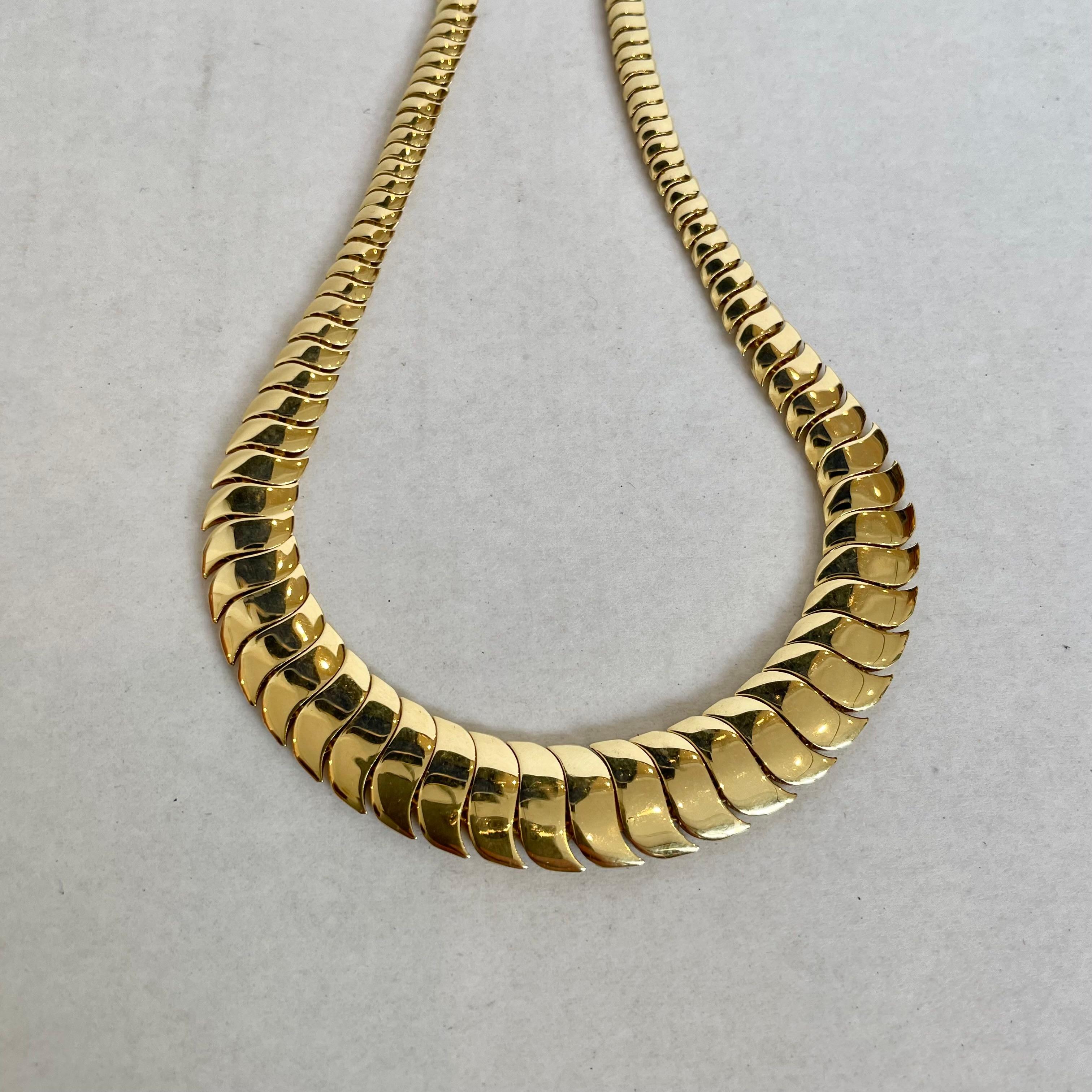 Mid-Century Modern Roseark Flexible S Necklace in 18k Gold