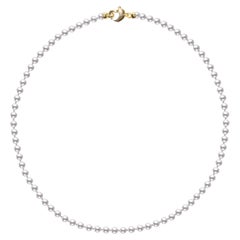 Roseate Jewelry Akoya Mini 4.0-5.0mm White Pearl Strand 14k Yellow Gold Clasp