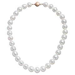 Roseate Jewelry Australienische Südsee-Perlenkette mit Kreis-Perlenkette mit 18K RG-Verschluss