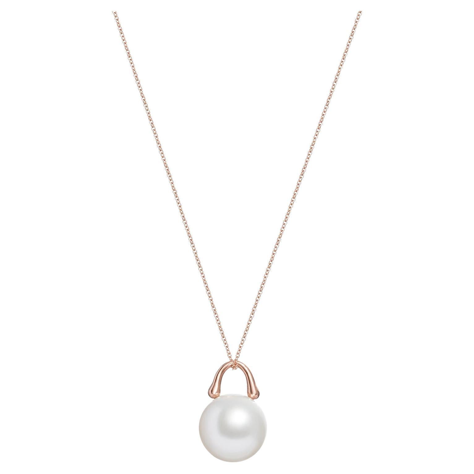 Roseate Jewelry Australian South Sea Pearl Pendant 10mm in Rose Gold For Sale