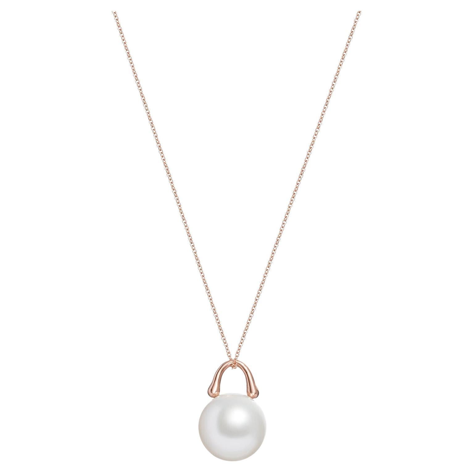 Roseate Jewelry Australian South Sea Pearl Pendant 12mm in Rose Gold