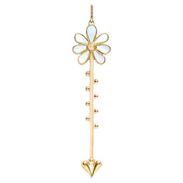 Roseate Jewelry Bloom Wand Pendant in 18k Yellow Gold For Sale