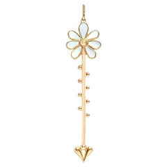 Roseate Jewelry Bloom Wandanhänger aus 18 Karat Gelbgold mit Rosenschmuck