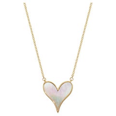 Roseate Jewelry Heart Pendant 15mm in 18k Yellow Gold and Mother-of-Pearl