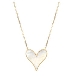 Roseate Jewelry Colgante Corazón 15mm en Oro Amarillo 18k y Nácar