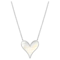 Pendentif cœur en argent sterling et nacre de 15 mm