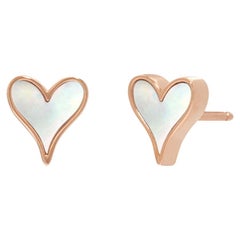 Roseate Jewelry Pendientes LoveLock Corazón 7mm en Oro Rosa de 18k