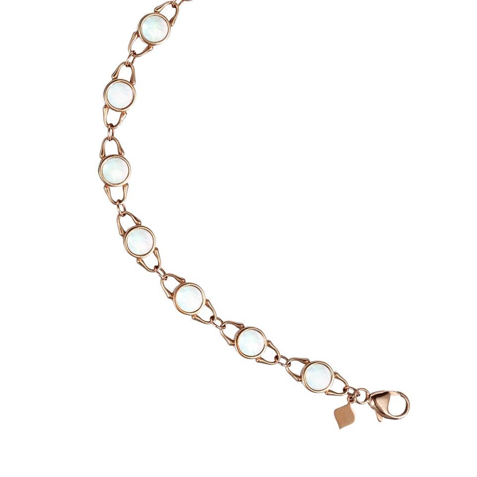 Roseate Jewelry TreasureLock Mother-of-Pearl Bracelet 4mm in Rose Gold In New Condition For Sale In New York, NY