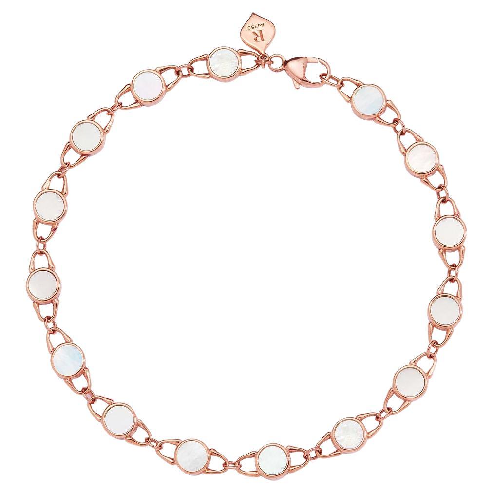 Roseate Jewelry TreasureLock Mother-of-Pearl Bracelet 4mm in Rose Gold For Sale