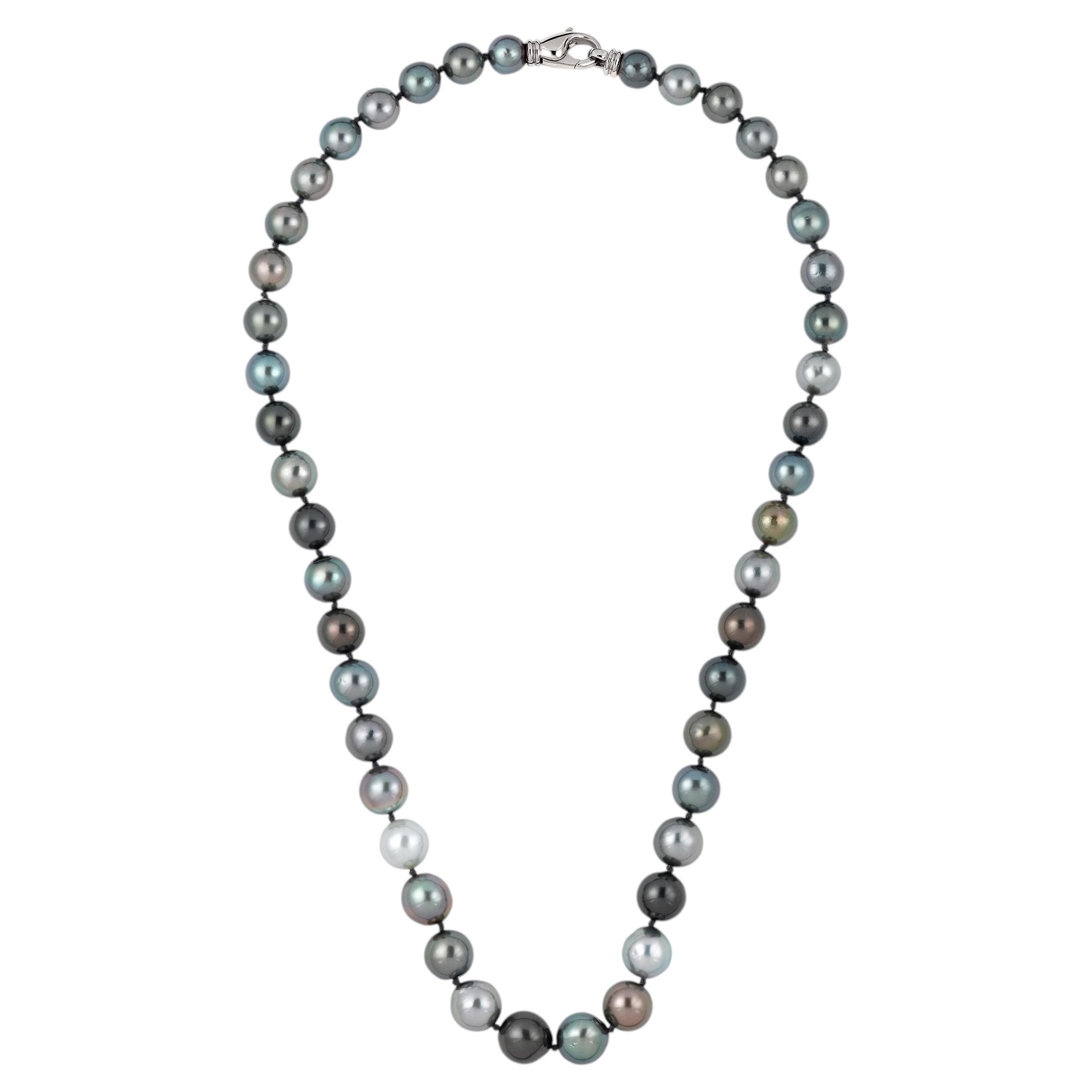 Collar de perlas barrocas multicolores de Tahití, de color rosado, casi redondas, de 8-10 mm