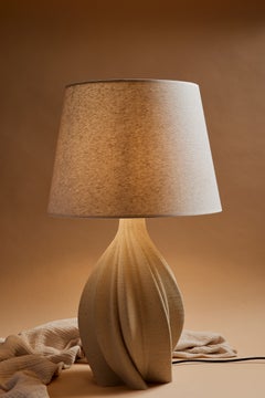 Rosebud, 3d Printed Ceramic Clay, Contemporary Table Lamp by KERAMIK, Greece