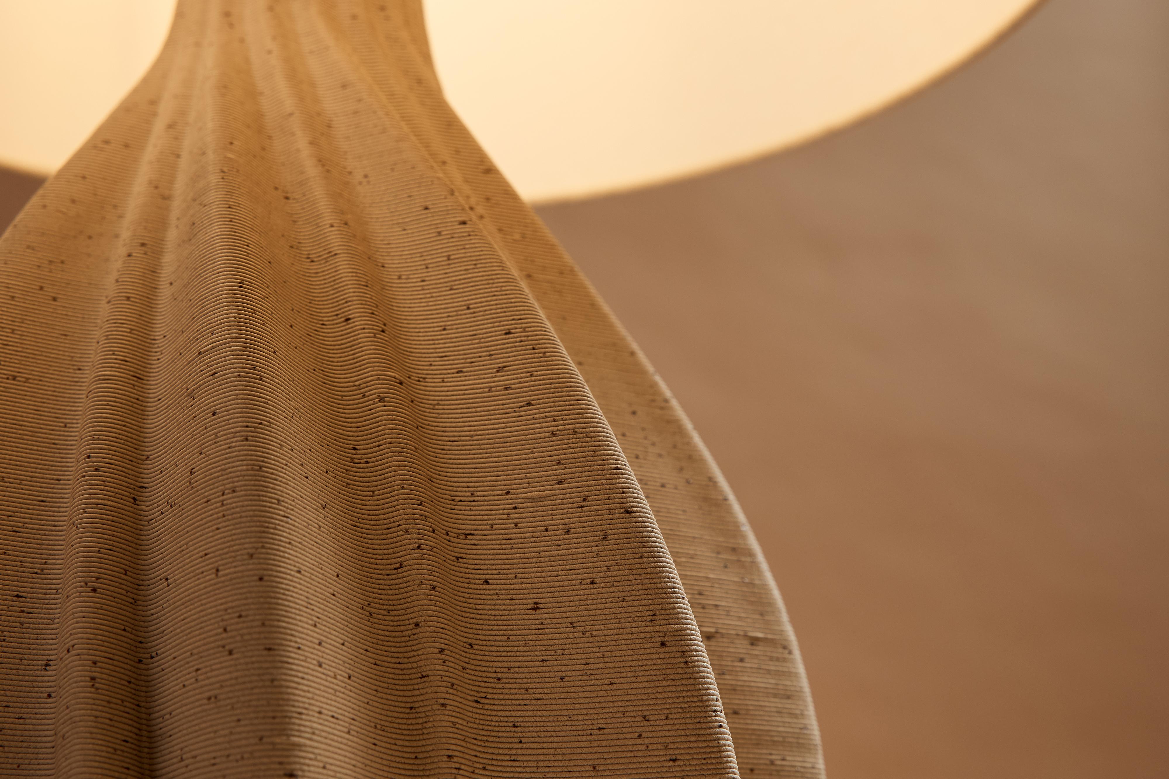 Organic Modern Rosebud, 3d Printed Ceramic Clay, Contemporary Table Lamp by KERAMIK, Greece For Sale