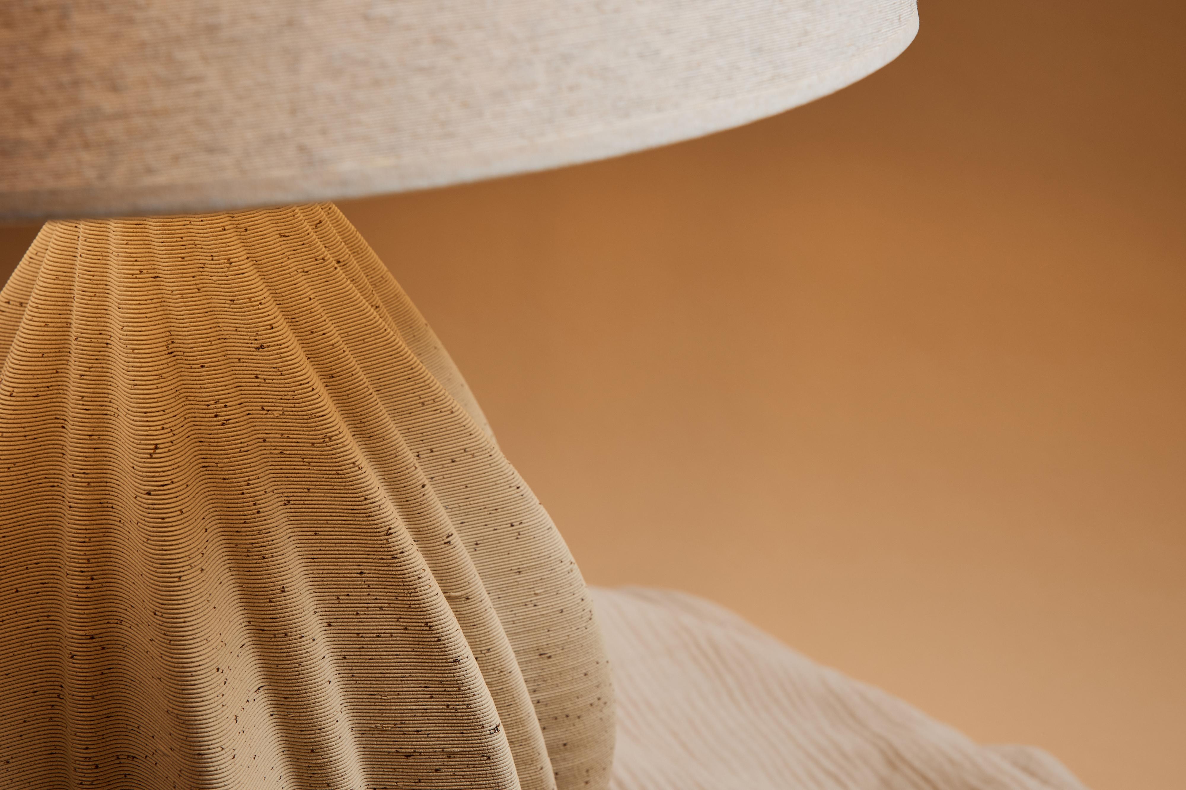 Greek Rosebud, 3d Printed Ceramic Clay, Contemporary Table Lamp by KERAMIK, Greece For Sale