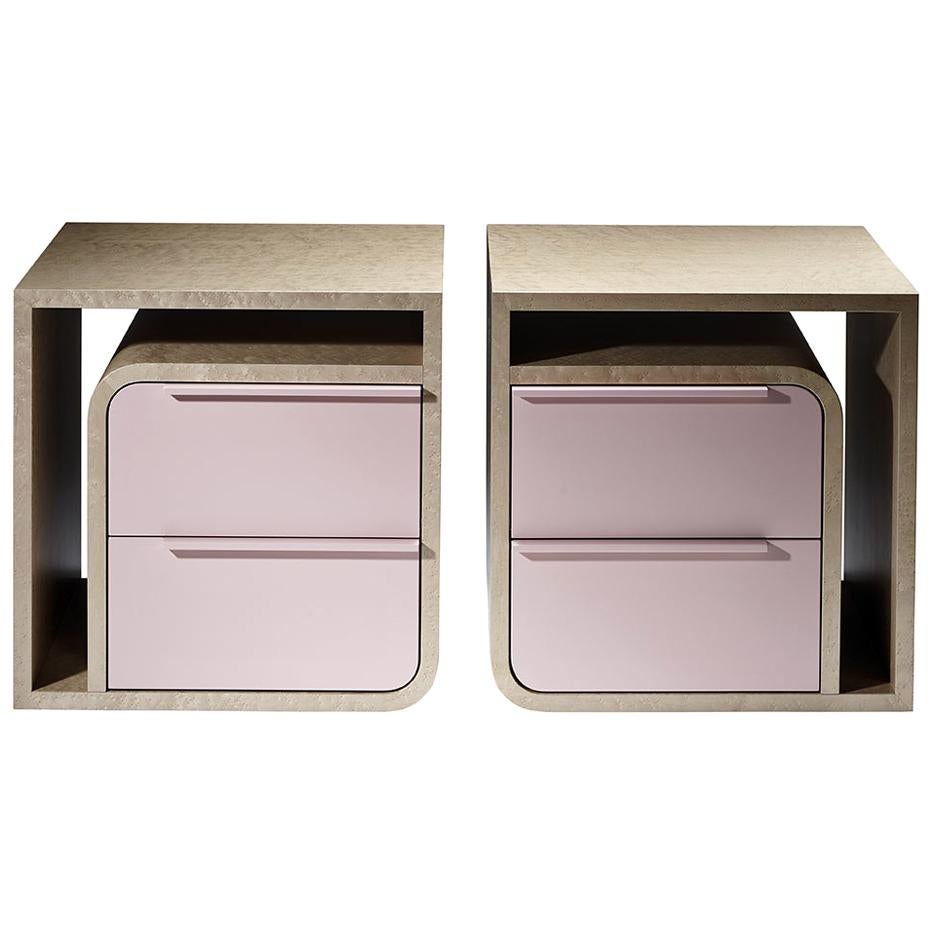 Rosebud II Contemporary and Customizable Bedside Table Set by Luísa Peixoto For Sale