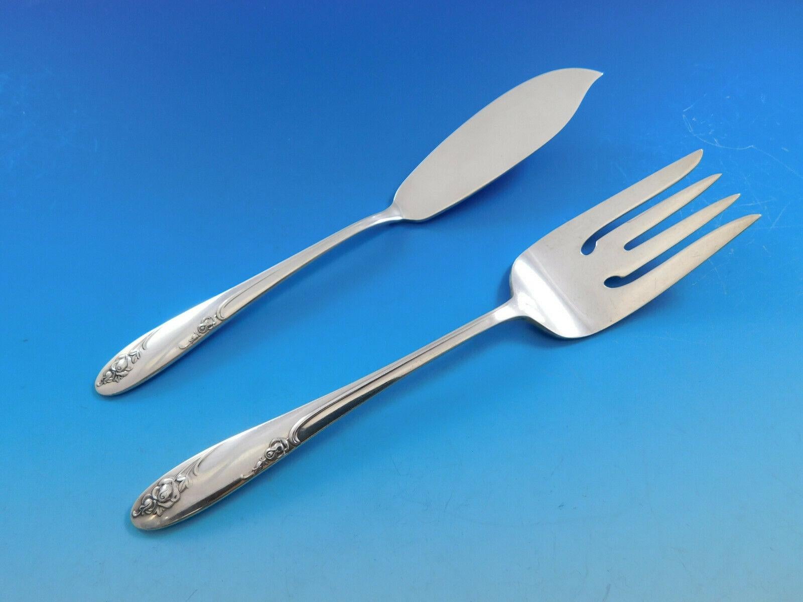 Rosecrest by Alvin Set di posate in argento sterling per 8 persone Servizio da tavola 56 pezzi in vendita 2