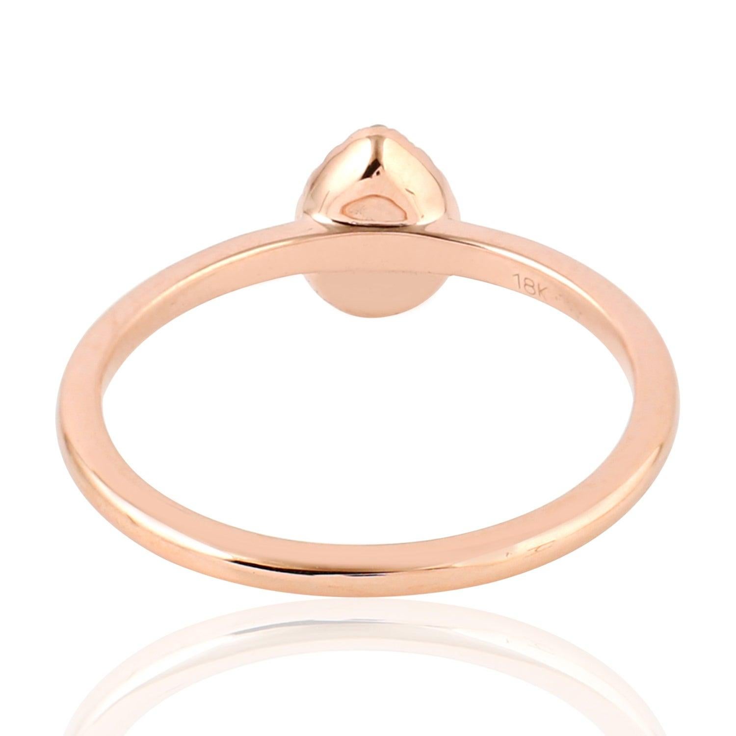 For Sale:  Rosecut Diamond 18 Karat Gold Ring 3