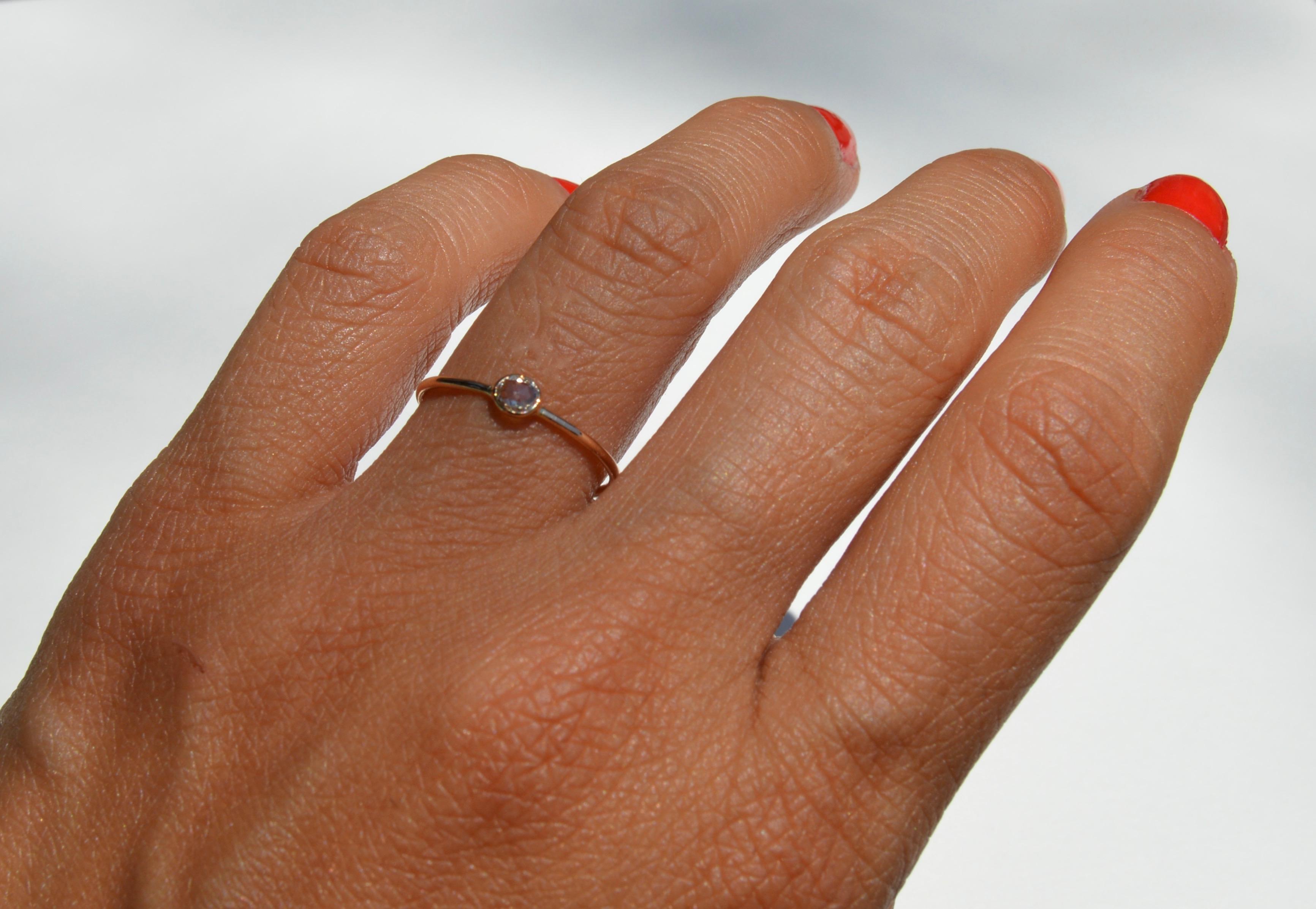 Women's Rosecut Diamond .21 Carat 14 Karat Gold Engagement Ring For Sale