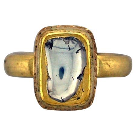 Anello da cocktail con diamante Rosecut in oro giallo 18 carati