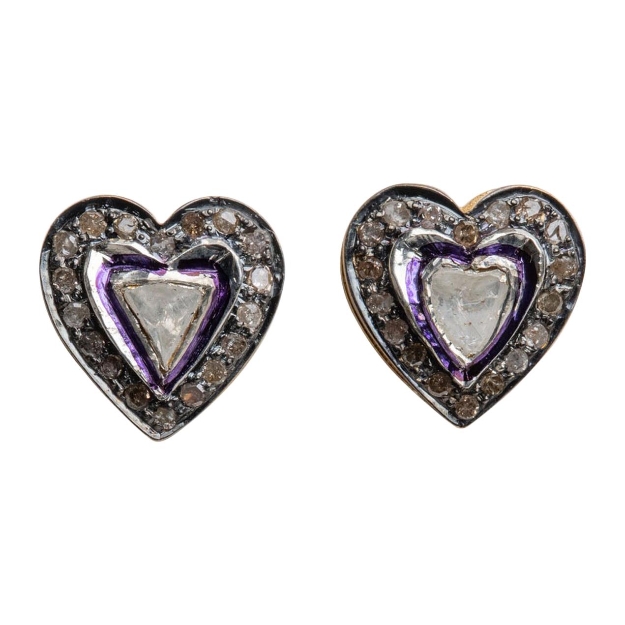 Rosecut Diamond Stud Earrings For Sale
