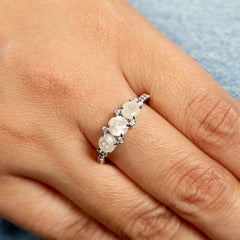 Rosecut Diamonds Band Ring With Sparkling Diamonds Made In 18k White Gold