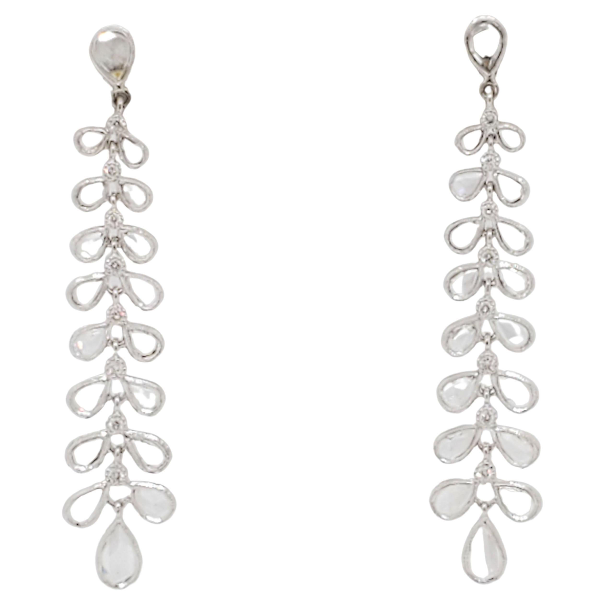 Elegant GIA Certified Round and Pear Shape Dangle Earrings For Sale at