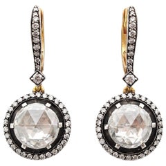 Rosecut White Diamond, 18 Karat Rose Gold Heritage Earring