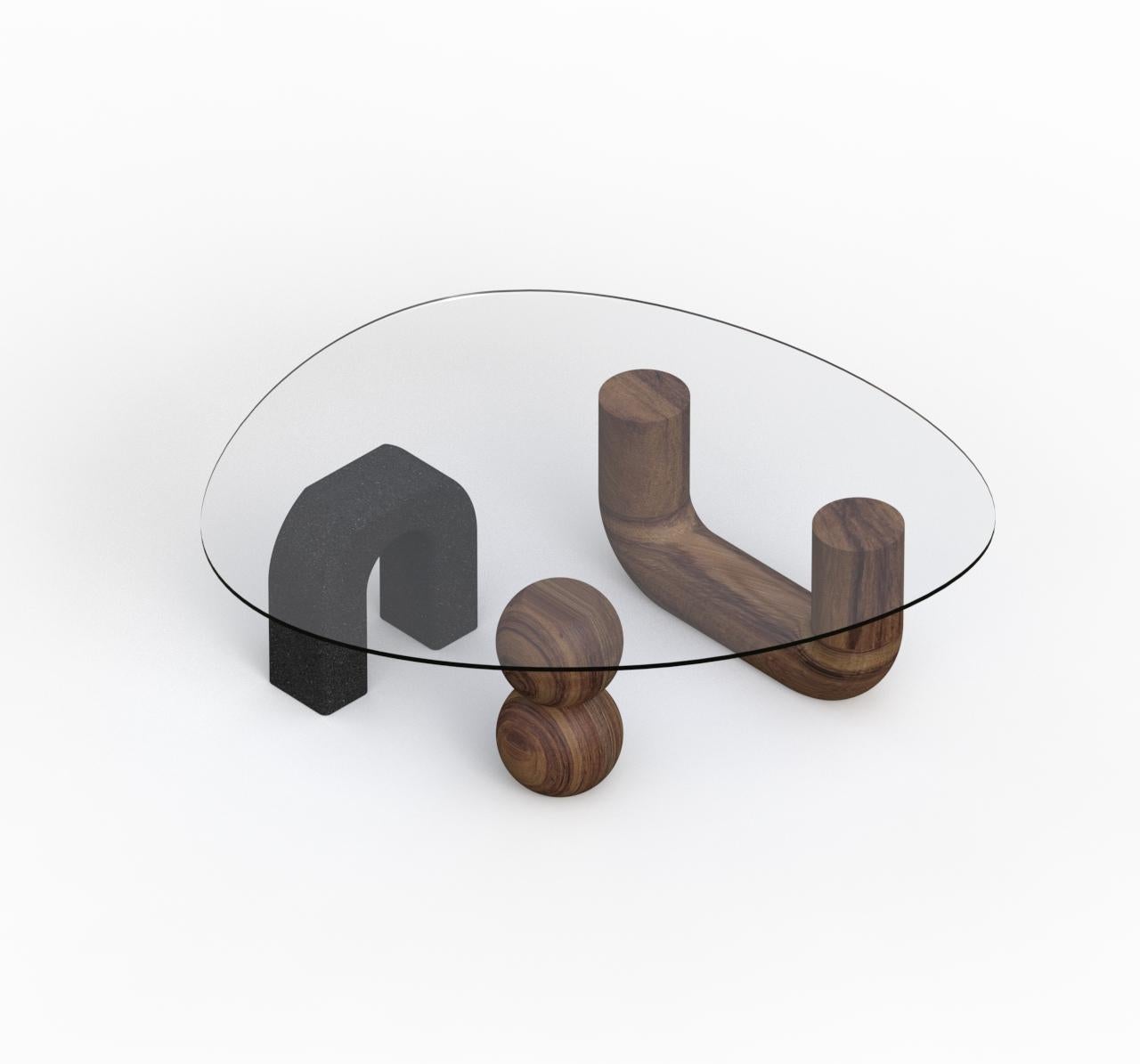 Postmoderne Table basse Rosedal en pierre de lave par Comité de Proyectos en vente