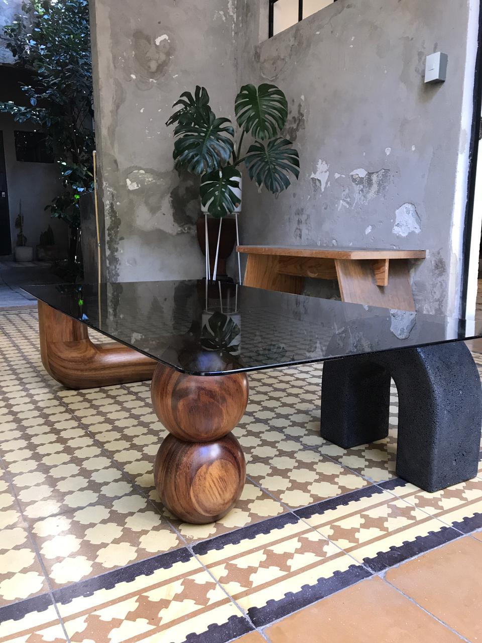Contemporary Rosedal Lava Stone Coffee Table by Comité de Proyectos
