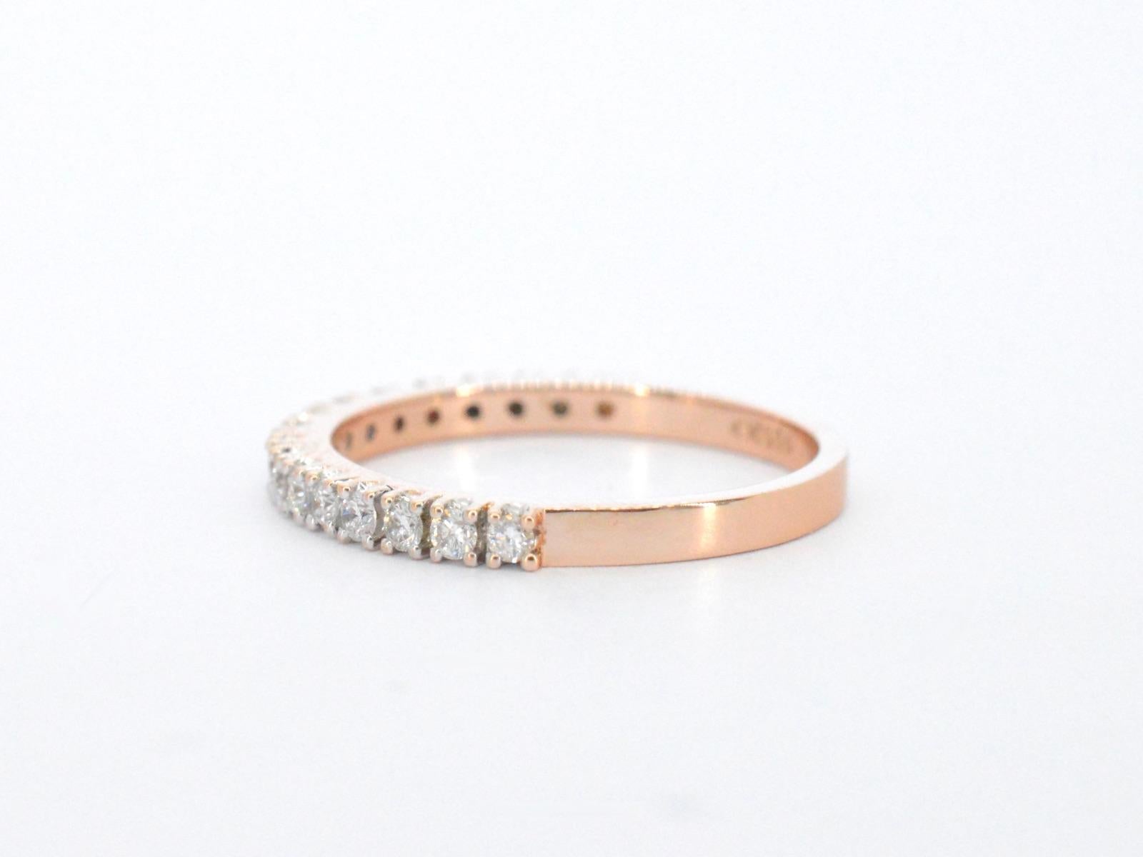 Women's Rosegolden ring with champagne colour diamonds