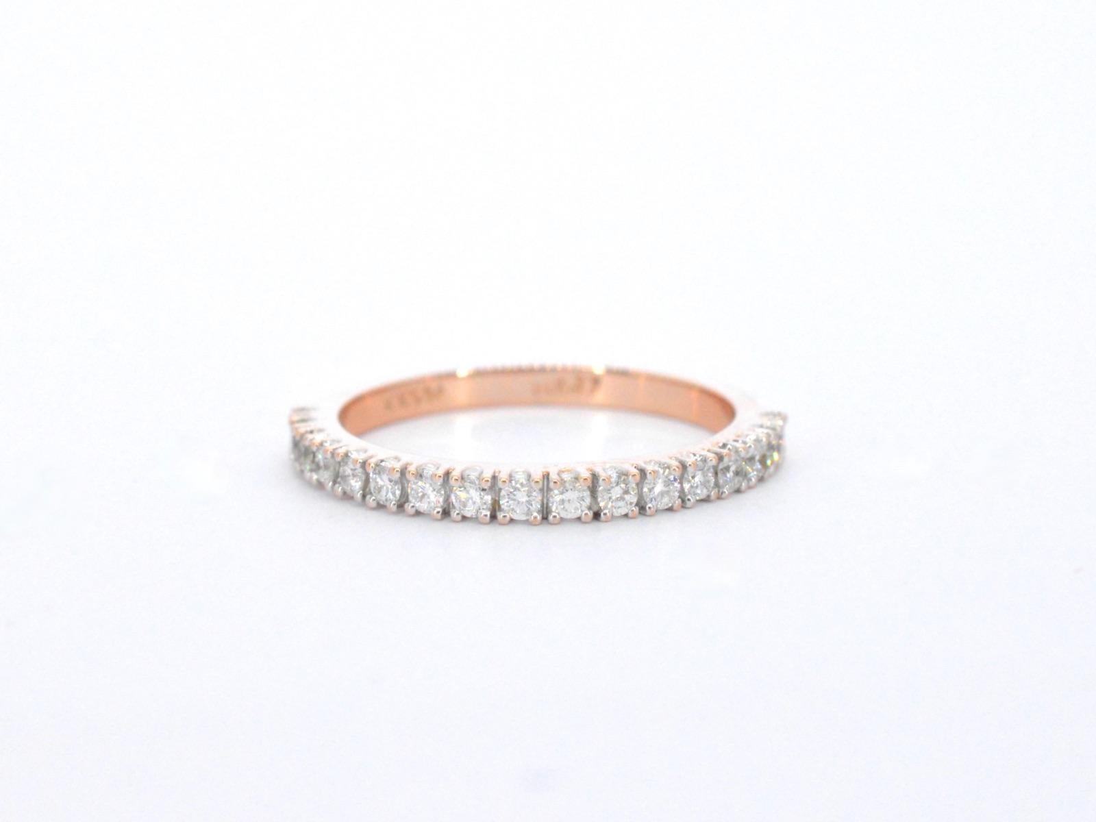 Rosegolden ring with champagne colour diamonds 1