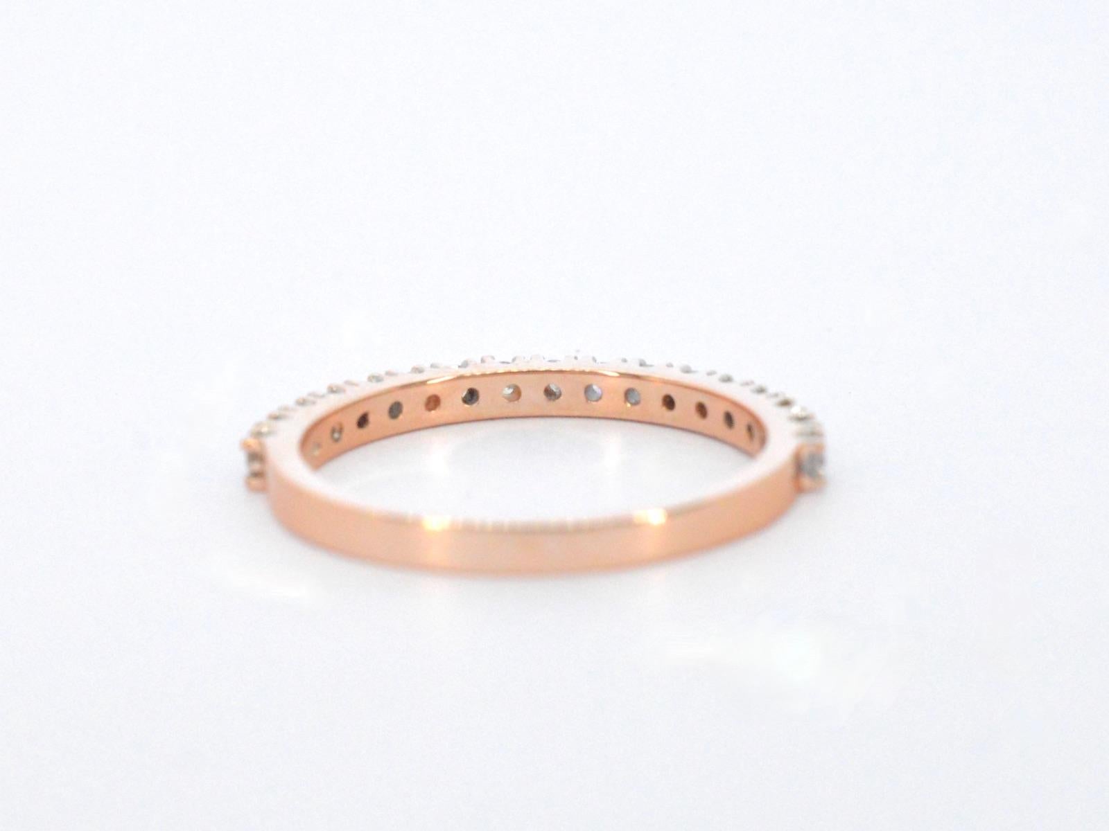 Rosegolden ring with champagne colour diamonds 2