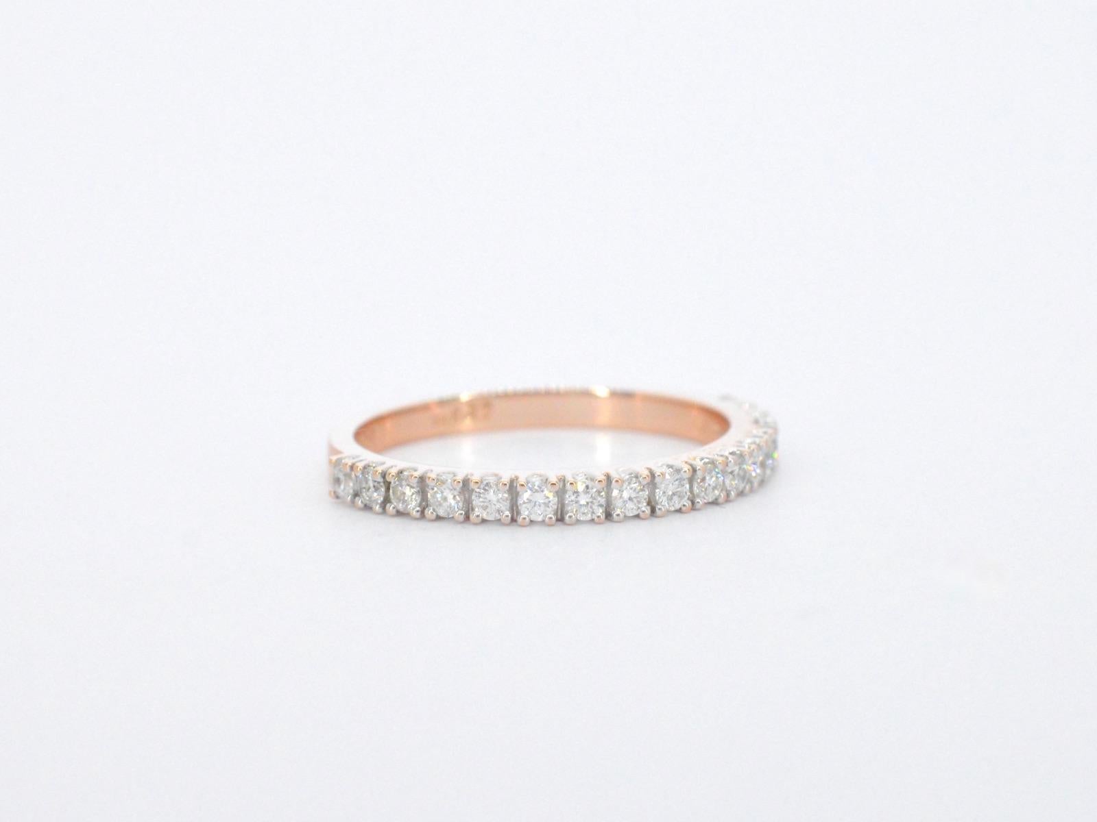 Rosegolden ring with champagne colour diamonds 3