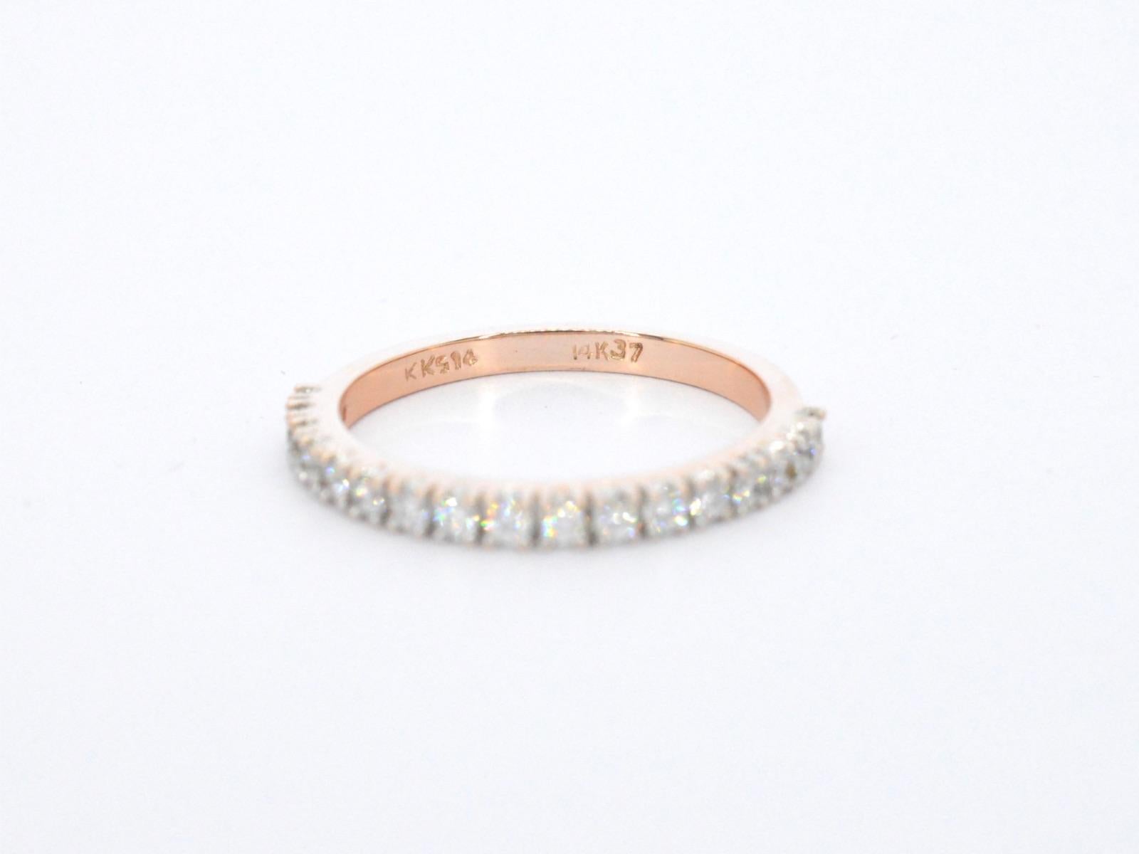 Rosegolden ring with champagne colour diamonds 4