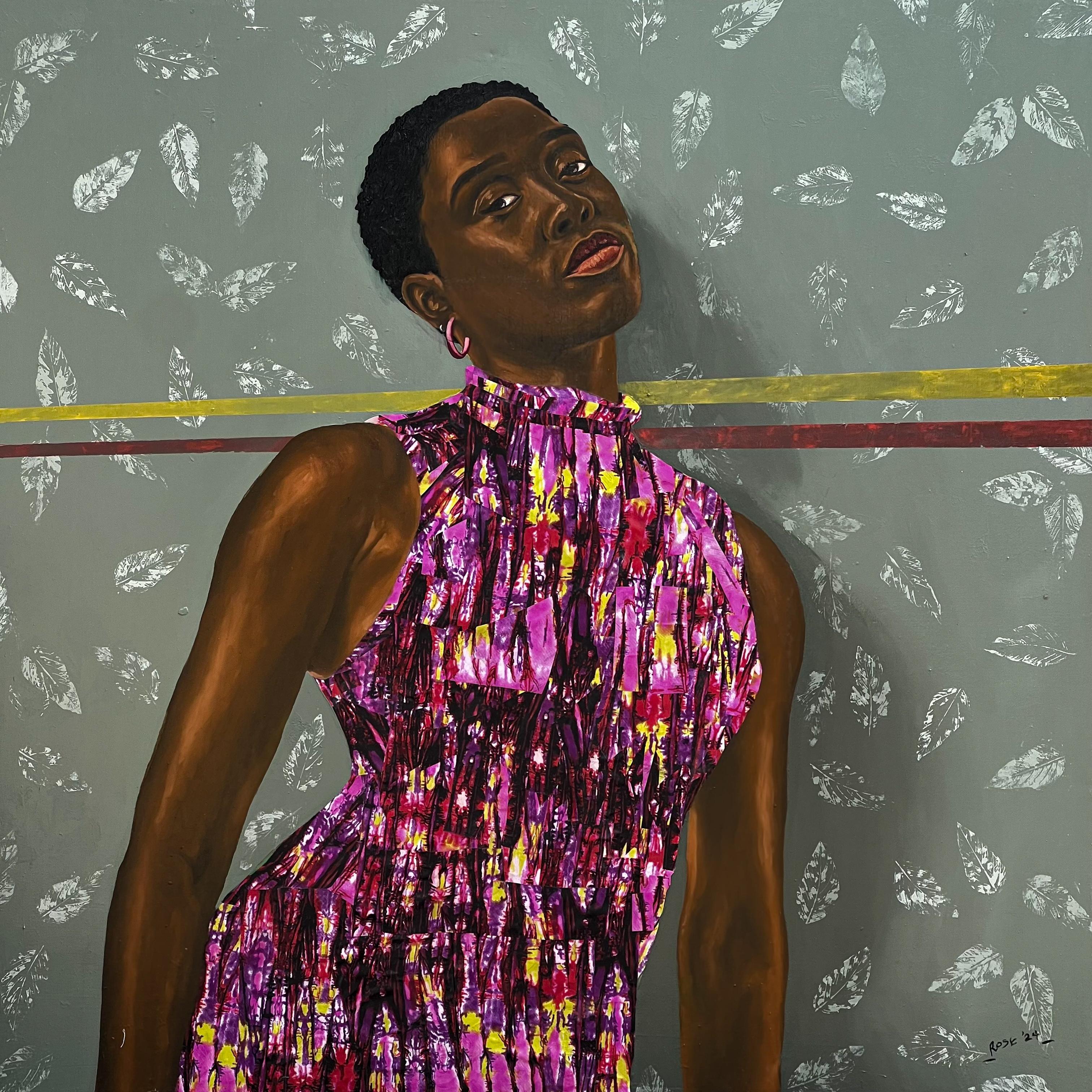 Between The Lines -21st Century, Contemporary, Figurative, Africa Fabrics, Women