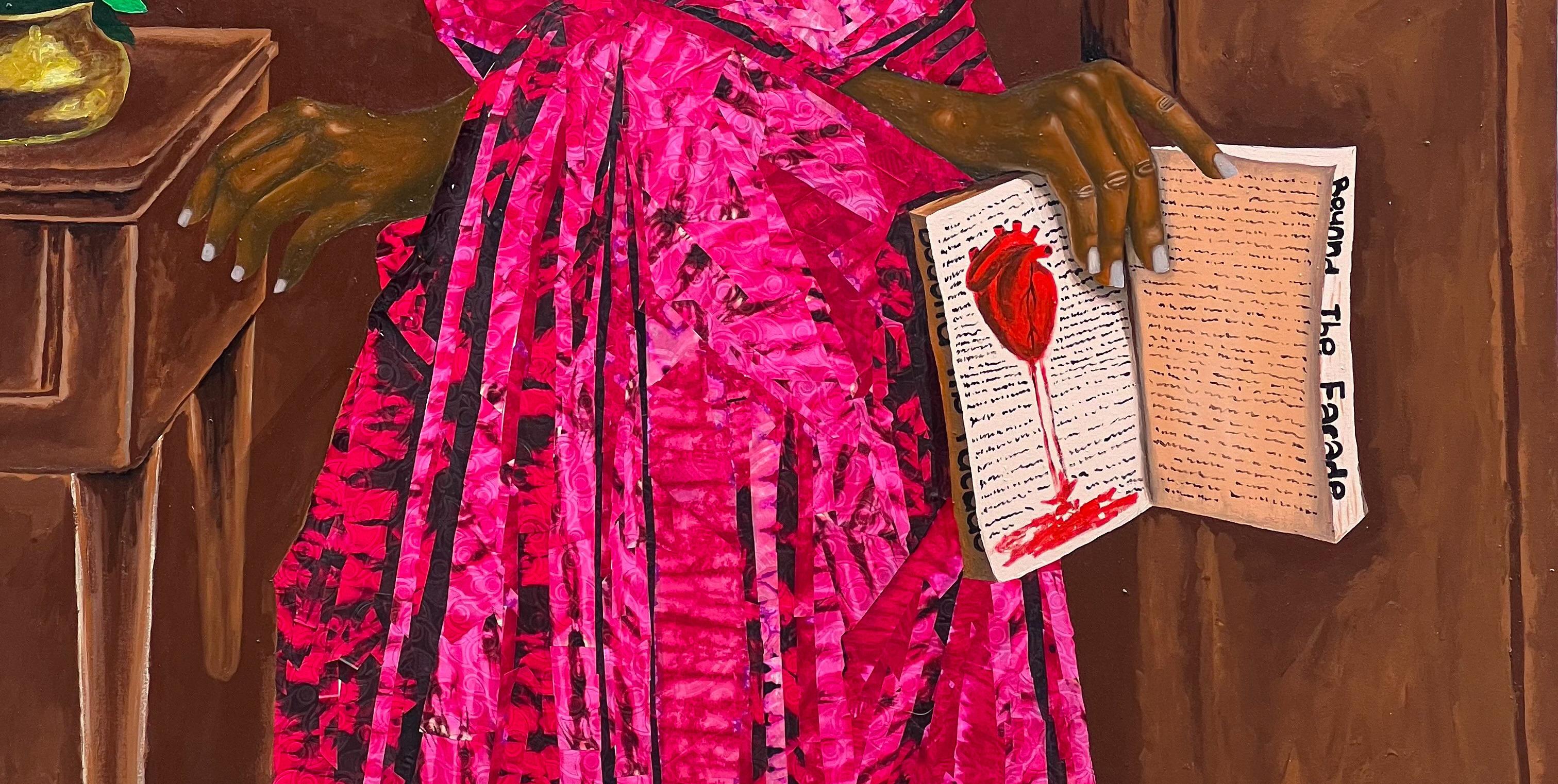 Jenseits der Fassade -21. Jahrhundert, Zeitgenössisch, Figurativ, Afrika Fabrice, Frauen im Angebot 1